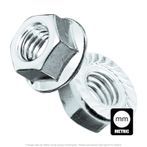 M10-1.5 Zinc Plated Serrated Flange Whiz Lock Nut
