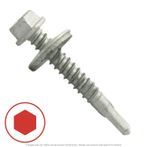 #12-24 x 1-1/4" Hex Washer Head Tek-5 Screw with Bonded Washer