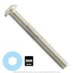 M8-1.25 x 16mm Stainless Steel Button Head Socket Cap Screw A2