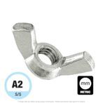 M6-1.0 Stainless Steel Wing Nut A2