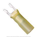 Heat Shrink Flanged Spade Terminal Yellow 12-10 AWG, #10 Stud - 50 Pack