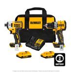DeWalt 20V MAX XR Brushless 1/2" Drill/Driver & 1/4" Impact Driver Combo - 2 Battery Kit