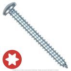 #14 x 2" Zinc Plated 6-Lobe Star Pan Head Sheet Metal Screw