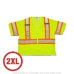 Hi-Viz Mesh Safety Vest, DOT Striping, ANSI Class 3, Yellow, 2XL