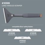 Slice™ 10599 Long Handle Scraper, Ceramic Finger-Friendly® Blade, Metal Handle