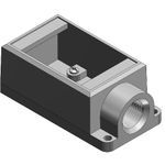 T&B® FS3-TB Type FS Dead End Shallow Cast Device Box, Iron, 1 Gang, 1 Outlet, 1 Knockout, 4-9/32 in H x 2-3/4 in W x 2 in D Dimensions