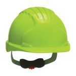 JSP® 280-EV6151-LY Evolution® Deluxe 6151 Non-Vented Short Brim Hard Hat, SZ 6-5/8 Fits Mini Hat, SZ 8 Fits Max Hat, HDPE, 6-Point Suspension, ANSI Electrical Class Rating: Class E, ANSI Impact Rating: Type I, Ratchet Adjustment