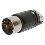 Wiring Device-Kellems Twist-Lock® Insulgrip® HBL3765C Grounding Locking Plug, 600/250 VAC/VDC, 50 A, 3 Pole, 4 Wires, Black