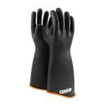 Novax® 158-1-18/11 Insulating Electrical Safety Gloves, SZ 11, Natural Rubber, Black with Orange Liner, 18 in L, ASTM Class: Class 1, 7500 VAC/11250 VDC Max Use Voltage