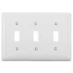 PREMISE WIRING NP3W Standard Wallplate, 3 Gangs, 4.63 in H x 6.5 in W, Nylon, White