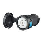 Wiring Device-Kellems Twist-Lock® Insulgrip® HBL2513SW 3-Phase Female Isolated Grounding Heavy Duty Shrouded Standard Sized Watertight Locking Connector, 120Y/208 VAC, 20 A, 4 Pole, 5 Wires, Black/White