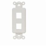 PREMISE WIRING ISF2W Unloaded Decorator Outlet Frame, 1 Gangs, 2 Ports, ABS, For Use With Data, Fiber, Audio/Video Connectors, White