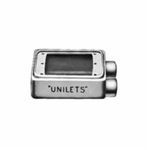 Appleton® UNILETS® FSS-1-75 Type FSS Heavy Duty Shallow Device Box With Internal Ground Screw, Malleable Iron, 25 cu-in Capacity, 1 Gang, 2 Outlets, 2 Knockouts, 5.88 in H x 2.81 in W x 2 in D Dimensions