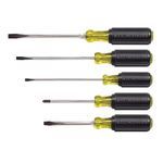Klein® 85075 Screwdriver Set, Measurement System: Imperial, 5 Piece, No ESD-Safe, Insulated: No, Screwdriver Types Included: Cabinet/Keystone/Phillips®, Specifications Met: ASME Specified, Acetate/Steel, Polished Chrome