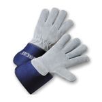 Ironcat® IC9/S Welding Gloves, S, Canvas/Kevlar®/Split Cowhide Leather, Blue/Gray, Cotton Lining, Gauntlet/Rubberized Cuff, 11-1/2 in L