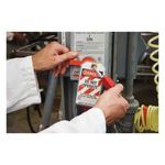 Brady® 65520 Rectangular Lockout Tagout Tag, 5-3/4 in H x 3 in W, Black/Red on White Legend/Background, 3/8 in Hole, B-837 Polyester