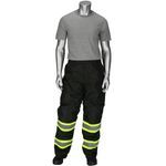 PIP® 318-1780-BK/M 2-Tone Adjustable High Visibility Insulated Removable Bib Overall, M, Black, Polyurethane/Ripstop Oxford Polyester, 45.7 in L Inseam