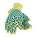 PIP® Kut-Gard® 08-K300PDD/M Medium Weight Cut Resistant Gloves, M, 2-Sided PVC Dots Coating, DuPont™ Kevlar® Fiber, Elastic/Knit Wrist Cuff, Resists: Abrasion, Cut and Heat, ANSI Cut-Resistance Level: A2