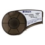 Brady® BMP® 21 WorkHorse® M21-500-423 Non-Reflective Component and General Identification Label, 21 ft L x 1/2 in W, Black on White Legend/Background, B-423 Polyester