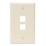 QuickPort® 41080-2TP Standard Size Wallplate, 1 Gang, 4-1/2 in H x 2-3/4 in W, Plastic, Light Almond