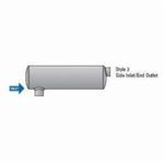 Donaldson® M060158 3-Style Round Muffler, 2.01 in Inlet x 2.01 in Outlet, 5.98 in Dia x 18.82 in L Body, 222 to 381 cfm