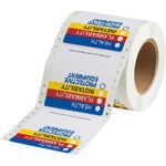 Brady® 60322 Large HMIG Pin Feed Label, Black/Blue/Red/White on Yellow Legend/Background, 3-7/8 in H x 3-7/8 in W, Paper, Permanent Acrylic Mounting