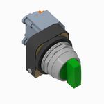 Allen-Bradley 800T-16JG4KC7 800T PB, 30mm Selector Switch, 3 Position Selector Switch, 120V AC 50/60 Hz, Std Knob Type, Green, Spring Return from Left, KC7 Cam, 120V AC 50/60 Hz, KC7 Cam, Incandescent Lamp, Std Knob Spring Return >