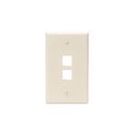 QuickPort® 41080-2TP Standard Size Wallplate, 1 Gang, 4-1/2 in H x 2-3/4 in W, Plastic, Light Almond