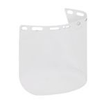 Bouton® 251-01-5201 Flat Universal Fit Optical Safety Visor, Clear, Polycarbonate, 8 in H x 15-1/2 in W x 0.04 in THK Visor, For Use With Headgear and Hard Hat Adapter, Resists: Heat and Impact, ANSI Z87.1+, CSA Z94.3
