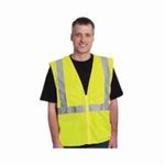PIP® 302-MVGZ4PLY-2X Safety Vest, 2XL, Hi-Viz Lime Yellow, Polyester Mesh, Zipper Closure, 4 Pockets, ANSI Class: Class 2, Specifications Met: ANSI 107 Type R