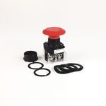 Rockwell Automation 800H-FRXJT6A1 Non-Illuminated Twist/Key Release Switch, 30.5 mm, 1NCLB-1NO Contact Configuration, Push-Pull/Twist-to-Release/Jumbo Head Operator, Red