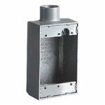 Killark® FS-3 Type FS Dead End Shallow Device Box With Internal Ground Screw, Aluminum, 18 cu-in Capacity, 1 Gang, 1 Outlet, 4-5/8 in L x 2-7/8 in W x 2 in D Dimensions