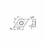 Kennametal® DCMT3251LF High Performance Screw-On Turning Insert, DCMT Insert, Material Grade: K, M, N, P, S, 55 deg Diamond Shape, Positive Rake, Carbide, Manufacturer's Grade: KC5010