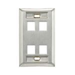 QuickPort® 43080-1L4 Wallplate With ID Window, 1 Gang, 4-1/2 in L x 2-3/4 in W, 304 Stainless Steel