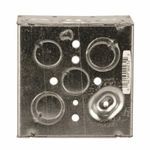 RACO® 232 Square Box, Steel, 30.3 cu-in Capacity, 16 Knockouts, 4 in H x 4 in W x 2-1/8 in D Dimensions