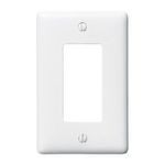Bryant Electric NPJ26W Midway Wallplate, 1 Gang, 4.88 in H x 3.13 in W, Nylon, White