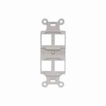 PREMISE WIRING Q106O Duplex Outlet Frame, 1 Gangs, 4 Ports, ABS, For Use With Data, Fiber, Audio/Video Connectors, Off-White