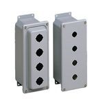 nVent HOFFMAN ED1PBM2 PB1 Drawn Pushbutton Enclosure, 3-1/2 in L x 4 in W x 3-3/4 in D, NEMA 4/12/13, Steel