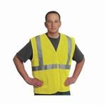 PIP® 302-MVG-LY-XL 302-MVG Safety Vest, XL, Hi-Viz Lime Yellow, Polyester, Hook and Loop Closure, ANSI Class: 2