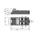 Turck DeviceNet™ FDNQ-S0404G-T Input/Output Module, 0.5 A