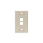 QuickPort® 42080-2IS Standard Size Wallplate With ID Window, 1 Gang, 4.53 in H x 2.75 in W, Plastic, Ivory