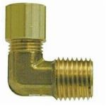Midland Industries 18220 Tube-to-Pipe Elbow, 1/8 in, Compression x MNPTF, CA377 Brass, Import