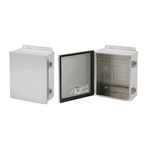 nVent HOFFMAN A1008CHAL A51A Junction Box, 10 in H x 8 in W x 4 in D, Continuous Hinged/Screw Clamp Cover, NEMA 12, Aluminum