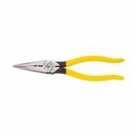 Klein® D203-8N Heavy Duty Side Cut Long Nose Plier, Knurled Jaw, 2-5/16 in Jaw Length, 1 in Jaw Width, Steel Jaw, 8-7/16 in OAL