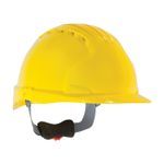 PIP® Evolution® 280-EV6151V-LY Deluxe Brim Vented Standard Hard Hat, Fits Minimum Hat Size: 6-5/8 in, Fits Maximum Hat Size: 8 in, HDPE/PU Coated Egyptian Cotton Core, 6-Point Polyester Strap Suspension, ANSI Electrical Class Rating: Class C