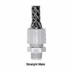 Hubbell® 74011333 Straight Deluxe Cord Grip With Stainless Steel Mesh, 1/2 in Trade, 3/8 to 1/2 in Cable Openings, Nylon