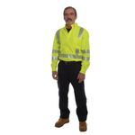 VIZABLE® FR SHRTV3C32XRG High Visibility Regular Work Shirt, 2XL, Fluorescent Yellow, Westex® DH, 33-3/8 in L