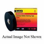 Scotch® 054007-41718 130C Linerless Premium Professional Grade Splicing Tape, 30 ft L x 1-1/2 in W x 30 mil THK, EPR, Rubber Resin Adhesive, Ethylene Rubber Backing, Black