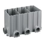 PREMISE WIRING PFBRG3 Fully Adjustable Non-Metallic Floor Box With Metal Cover, Plastic, 257.4 cu-in Capacity, 3 Gangs, 8 Knockouts, 6 in H x 11.75 in W x 6.9 in D Dimensions
