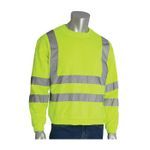 PIP® 323-CNSSELY-L 323-CNSSE Crew Neck Sweatshirt, Hi-Viz Lime Yellow, Polyester Fleece, 47.2 in Chest